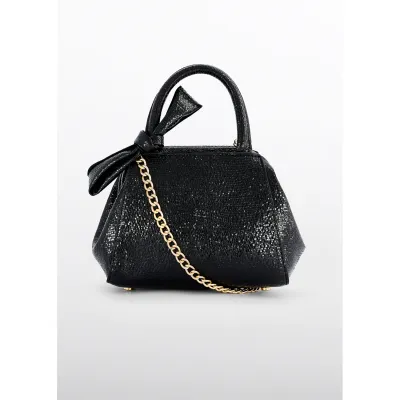 BLACK BOW HANDBAG PRINTED / 5932-010
