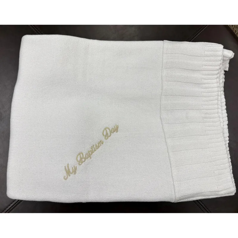 Z12104GBY / 900 WHITE MBD BLANKET GOLD WRITING