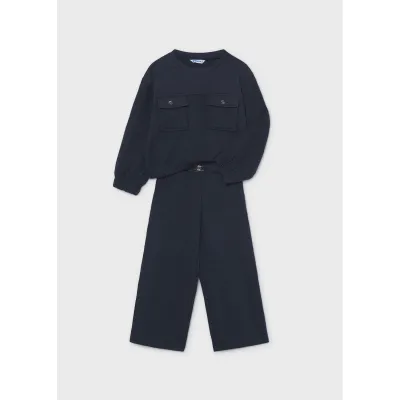 2PC NAVY PADDED TRACKSUIT 2POCKETS / 4816-079