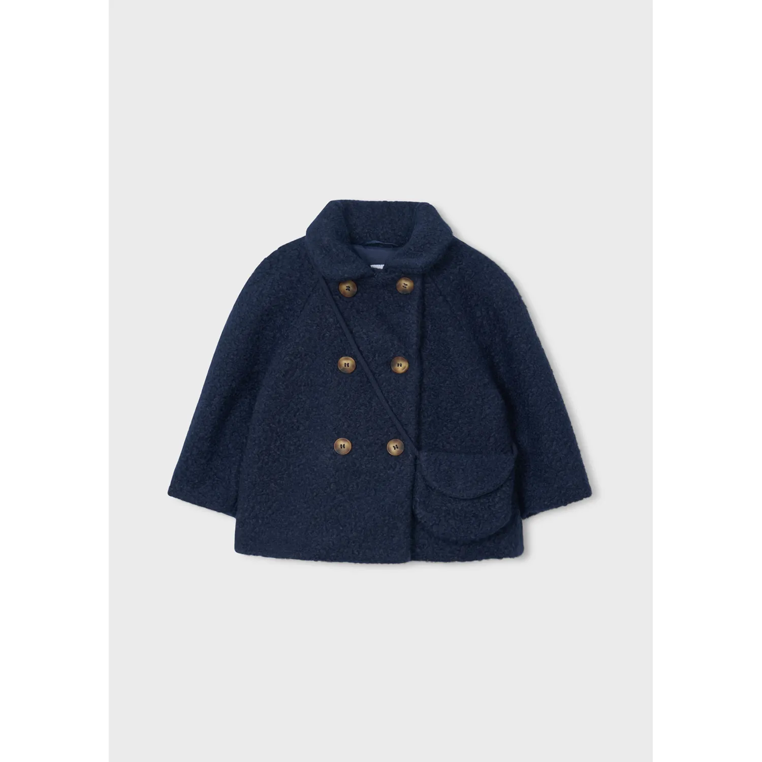 2PC NAVY BOUCLE COAT & PURSE / 4411-014