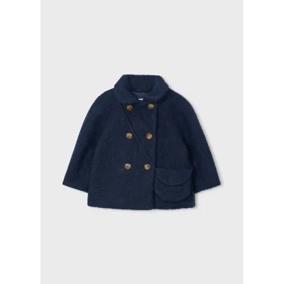 2PC NAVY BOUCLE COAT & PURSE / 4411-014