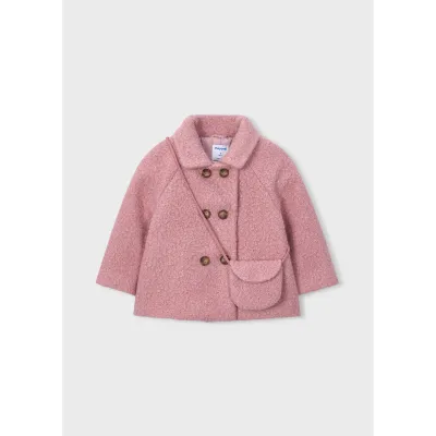 2PC PASTEL PINK BOUCLE COAT & PURSE / 4411-010