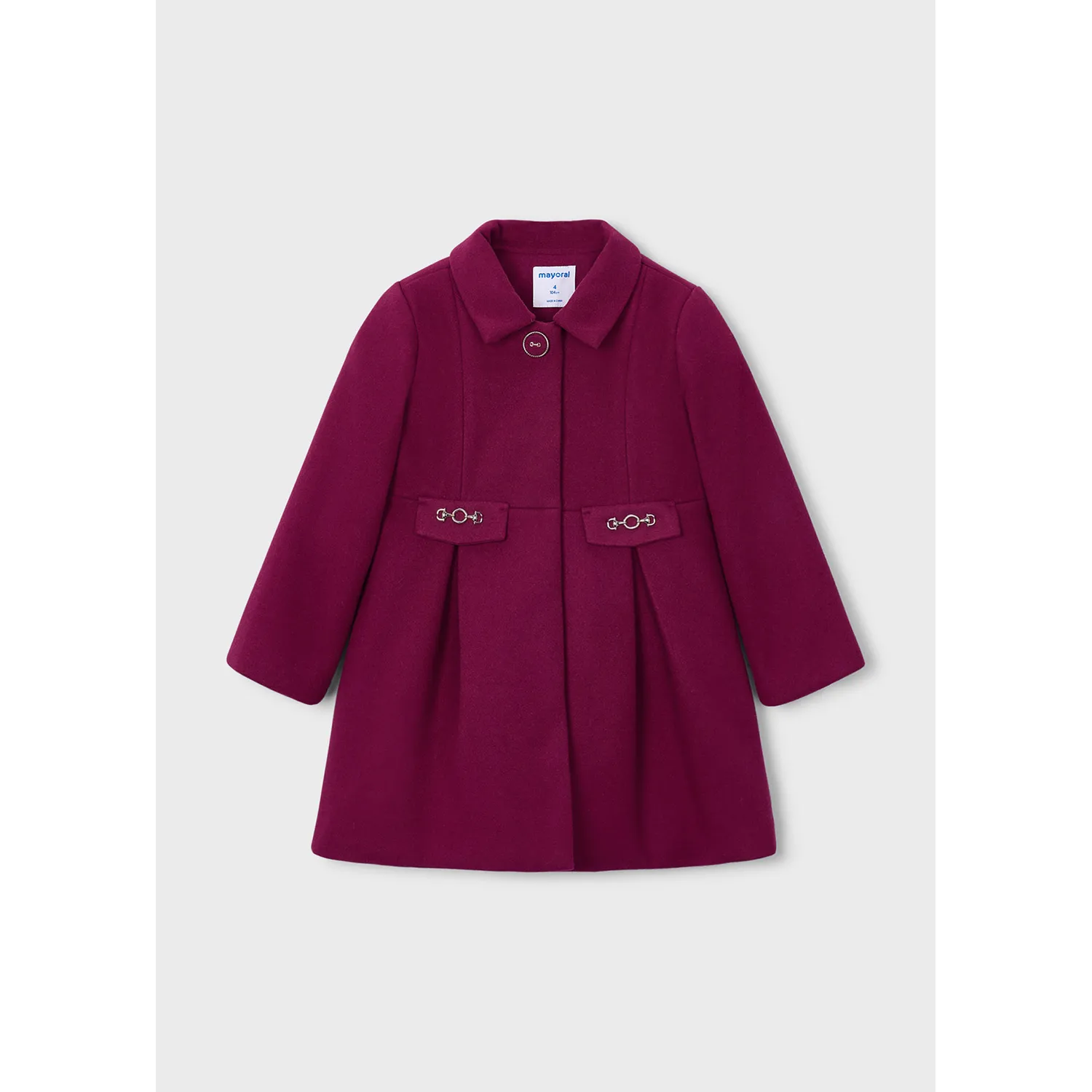 RED DRES WOOL COAT GOLD TRIM / 4413-017