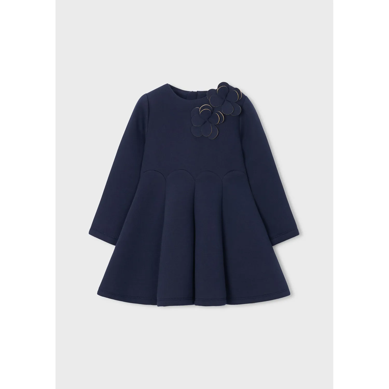 NAVY NEOPRENE DRESS FLOWER APPLIIQUE / 4928-061