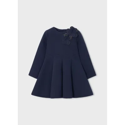 NAVY NEOPRENE DRESS FLOWER APPLIIQUE / 4928-061