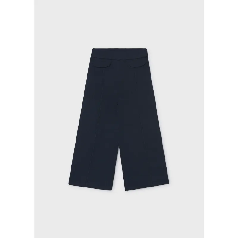 NAVY KNIT PANT WIDE LEG / 4525-077