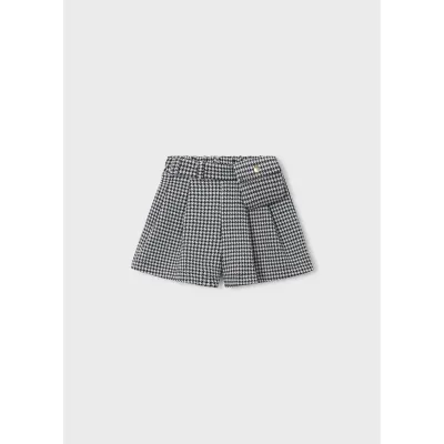 BLACK CHECK SKORT WITH POCKET PURSE / 4908-067