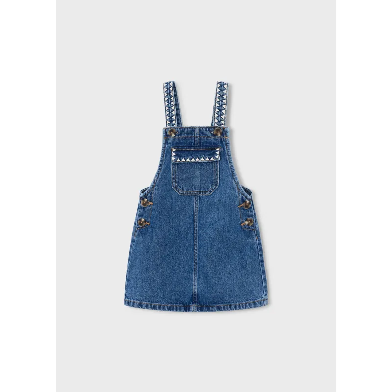 LIGHT BLUE DENIM OVERAL DRESS EMBROIDERED / 4910-093