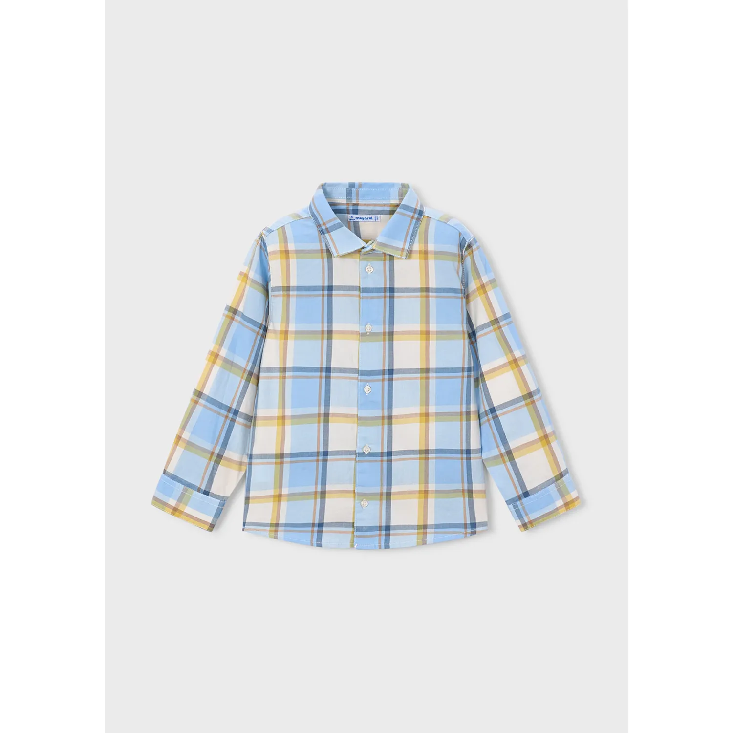 BLUE CHECKED SHIRT LONG SLEEVE MULTICOLERED / 4102-075