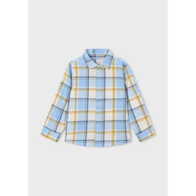 BLUE CHECKED SHIRT LONG SLEEVE MULTICOLERED / 4102-075