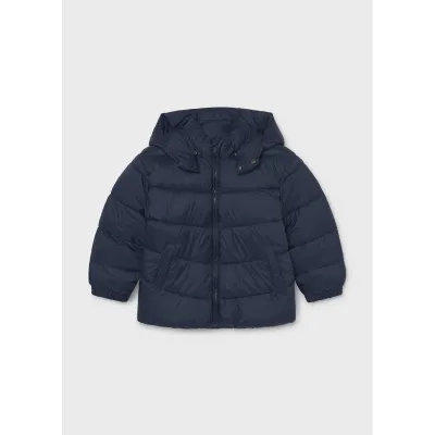 NAVY BLUE PUFFER JACKET HOODED / 412-029