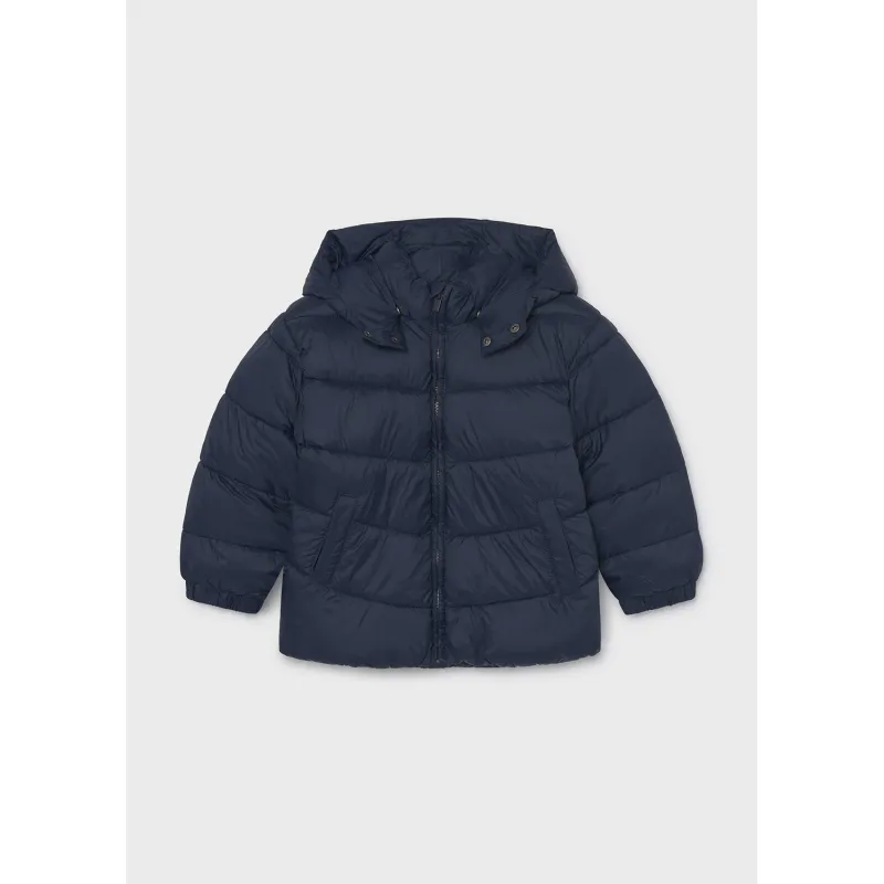NAVY BLUE PUFFER JACKET HOODED / 412-029