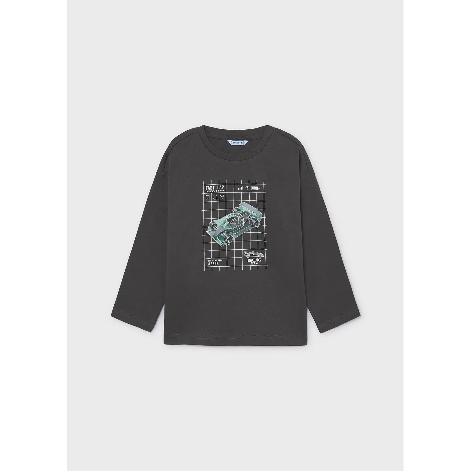 CHARCOAL GREY TSHIRT GLOW IN THE DARK CAR LONG SLEEVE / 4013-032
