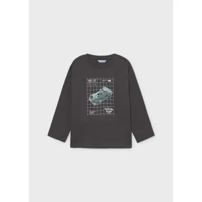 CHARCOAL GREY TSHIRT GLOW IN THE DARK CAR LONG SLEEVE / 4013-032