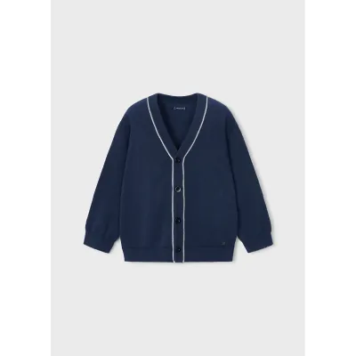 NAVY CARDIGAN WHT TRIM / 4302-043