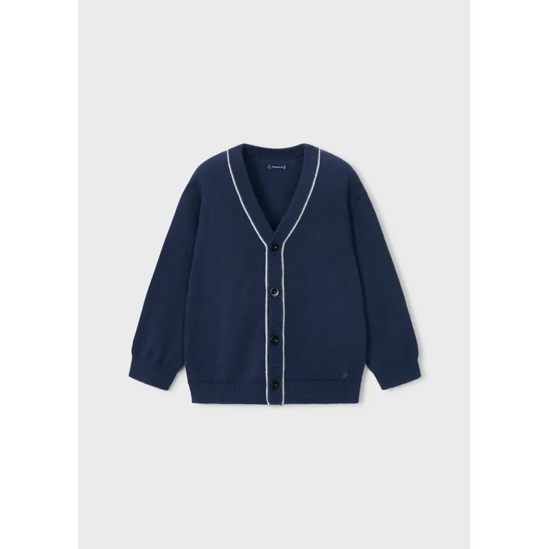 NAVY CARDIGAN WHT TRIM / 4302-043
