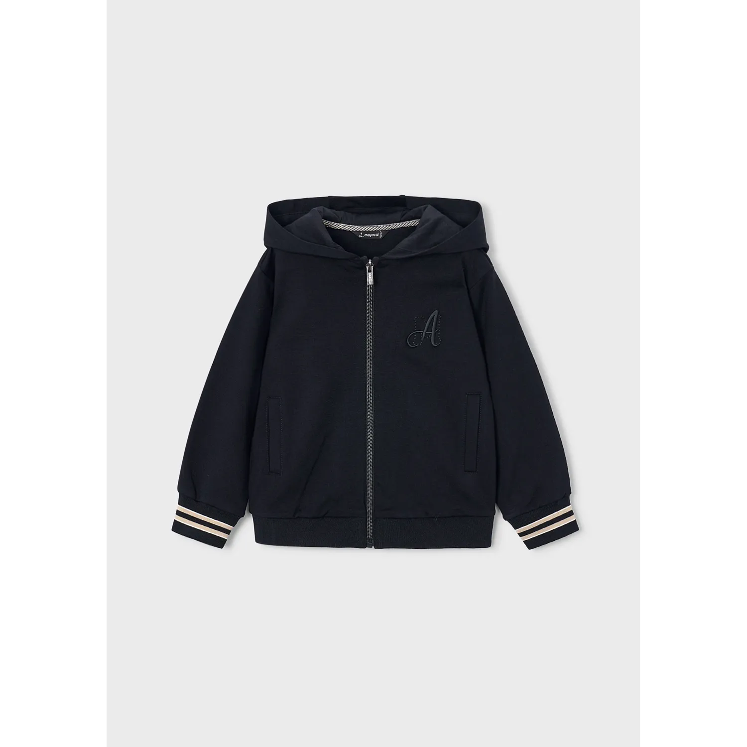 BLACKHOODED FLEECE CARDIGAN / 4476-096