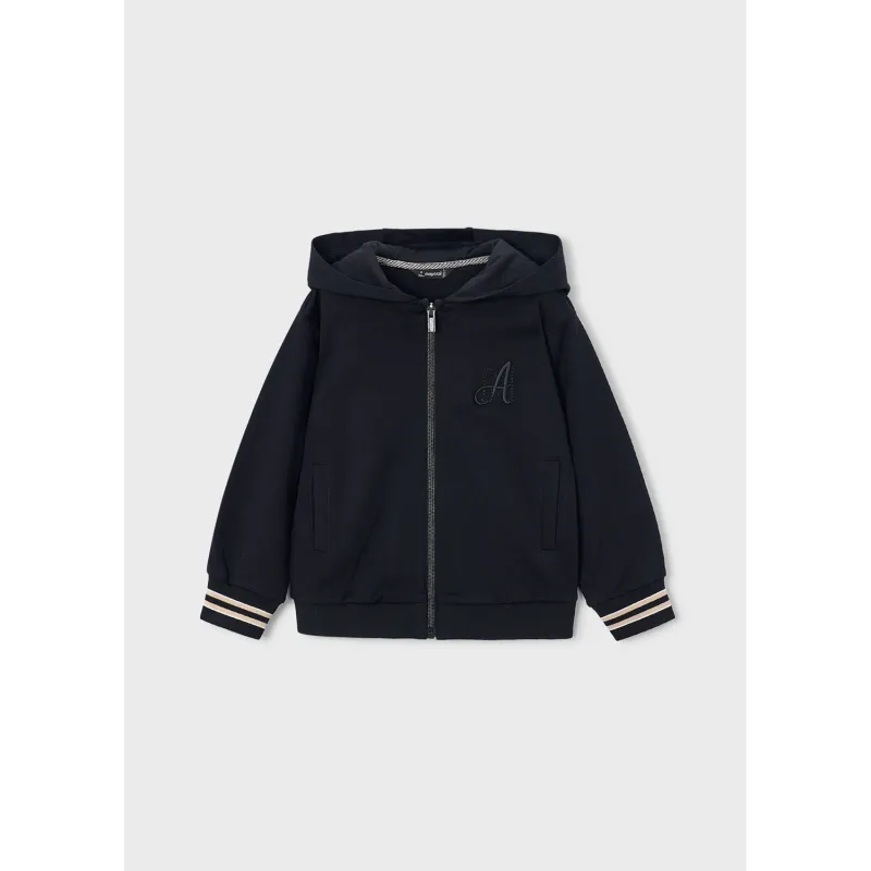 BLACKHOODED FLEECE CARDIGAN / 4476-096