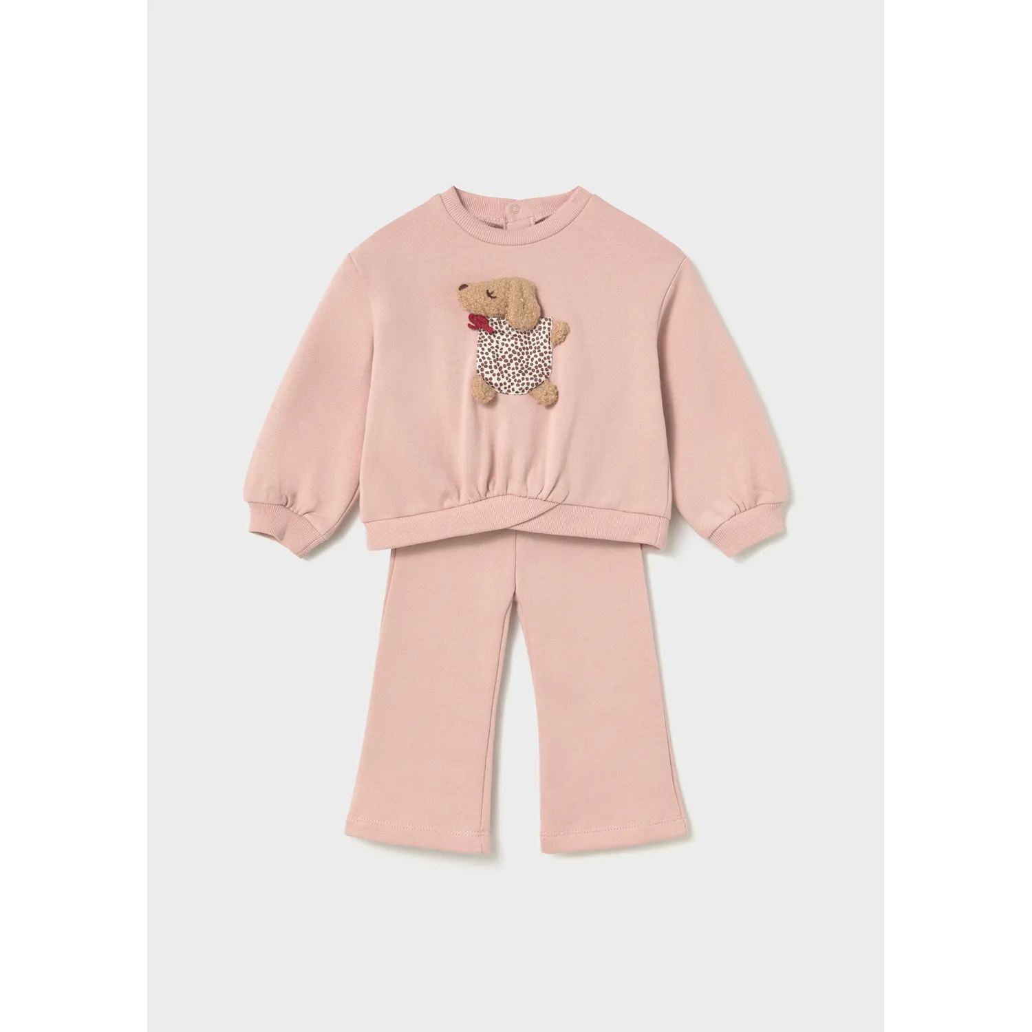 2PC PINK TRACKSUIT PUPPY APPLIQUE / 2838-079