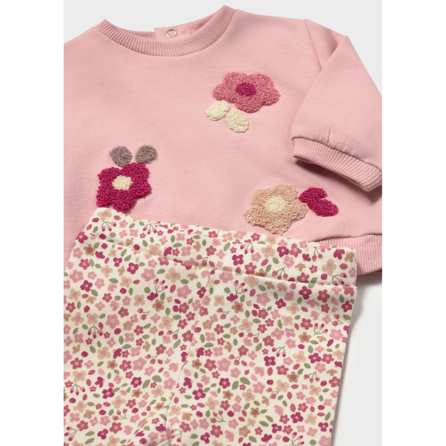 2PC PINK LEGGING SET FLORAL PRINT LEGGING / 2759-090