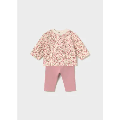2PC PINK FLORAL TOP & PINK LEGGING / 2759-090A