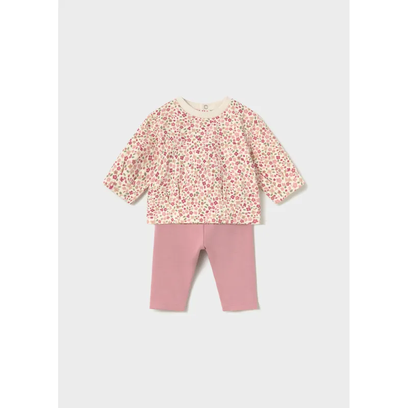 2PC PINK FLORAL TOP & PINK LEGGING / 2759-090A