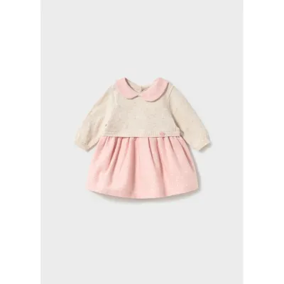 ROSE & BEIGE KNIT DRESS COMBINED / 2801-010
