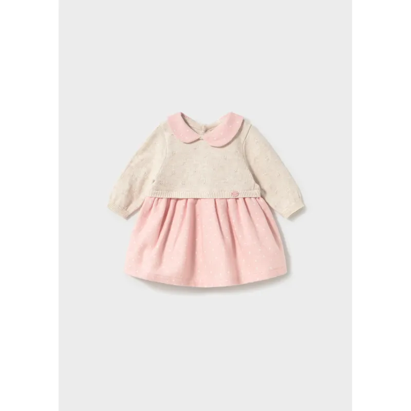 ROSE & BEIGE KNIT DRESS COMBINED / 2801-010