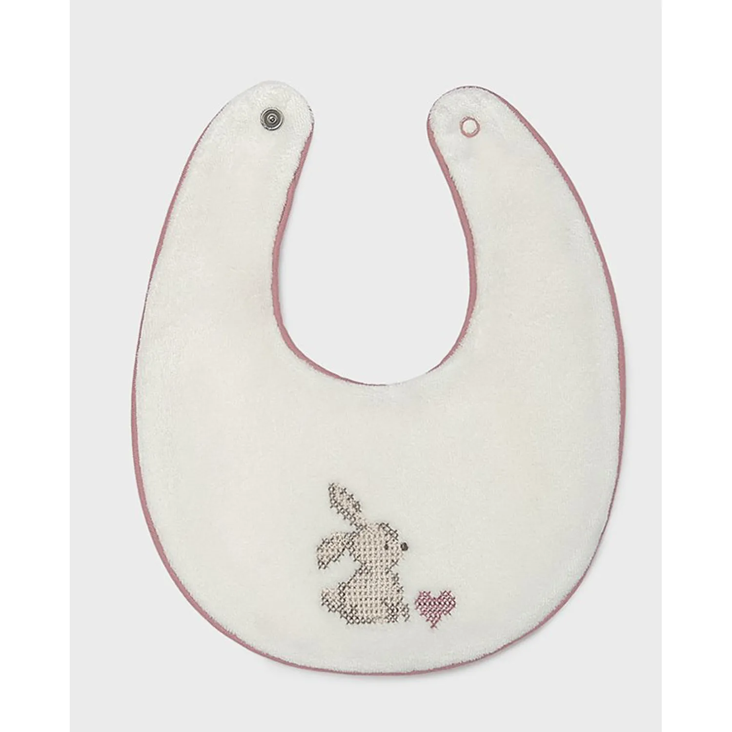 WHITE BIB RABBIT EMBROIDERY REVERSIBLE / 9138-059A