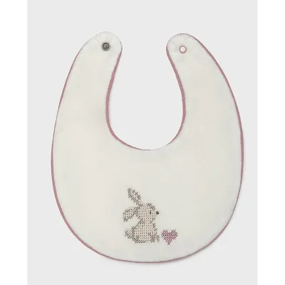 WHITE BIB RABBIT EMBROIDERY REVERSIBLE / 9138-059A