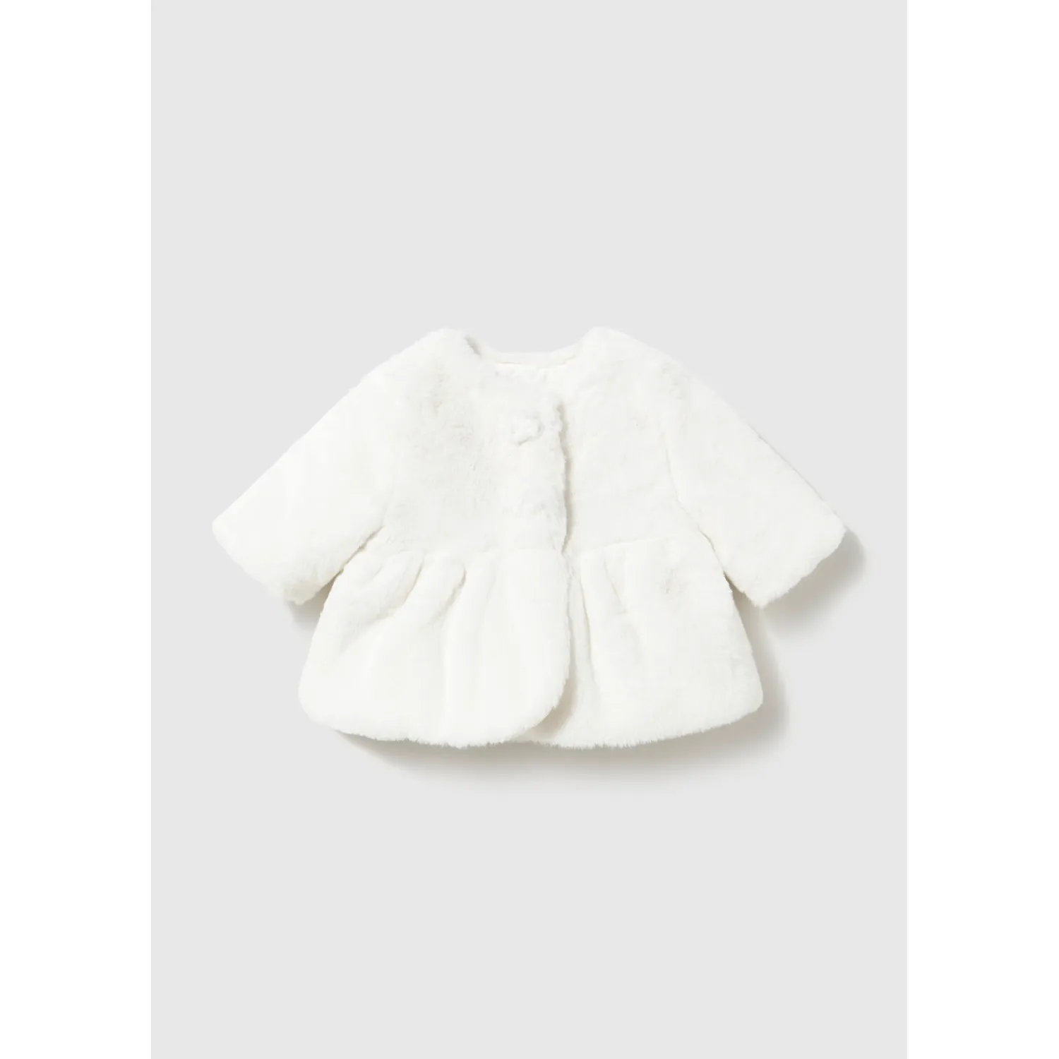 OFF WHITE FAUX FUR COAT / 2406-093