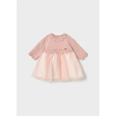 PINK KNIT & TULLE DRESS SPARKLY / 2809-048
