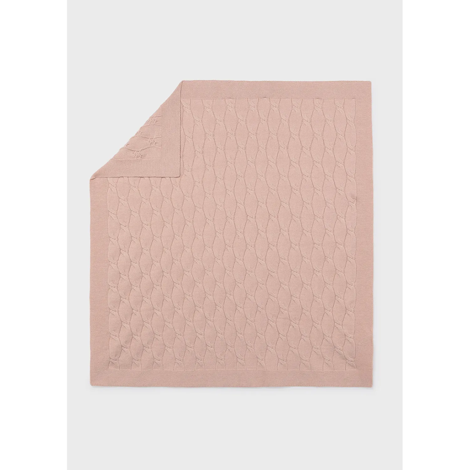 PALE ROSE KNIT BLANKET RAISED PATTERN OVAL / 9131-040