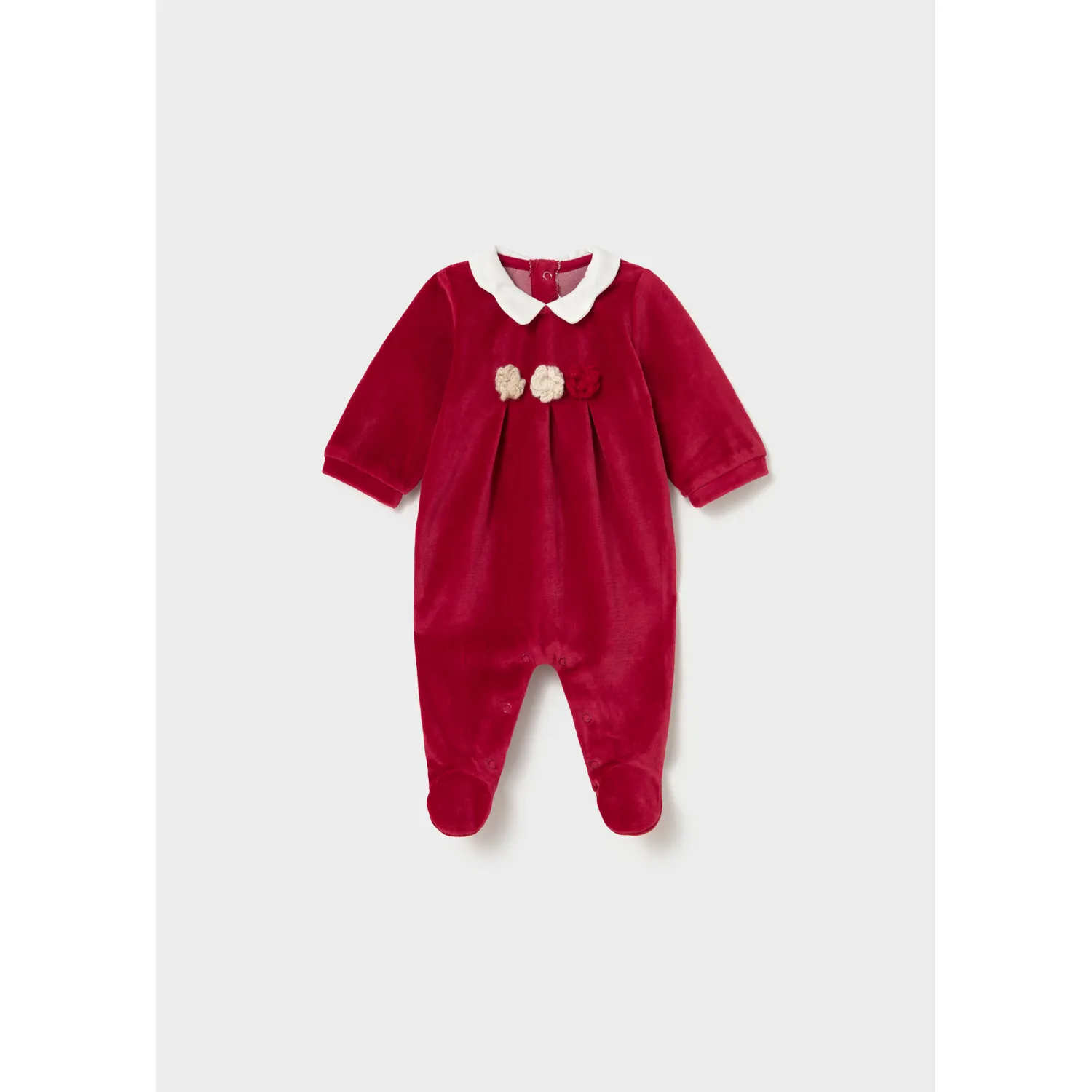 RED VELOUR SLEEPER WHITE COLLAR / 2752-079