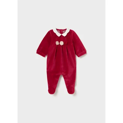 RED VELOUR SLEEPER WHITE COLLAR / 2752-079