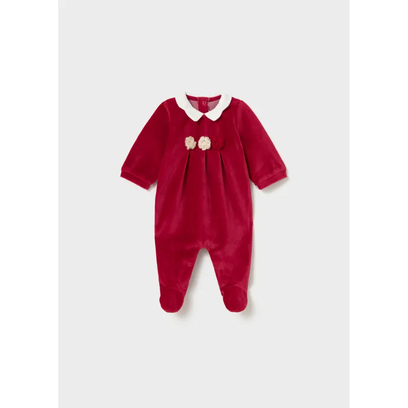 RED VELOUR SLEEPER WHITE COLLAR / 2752-079