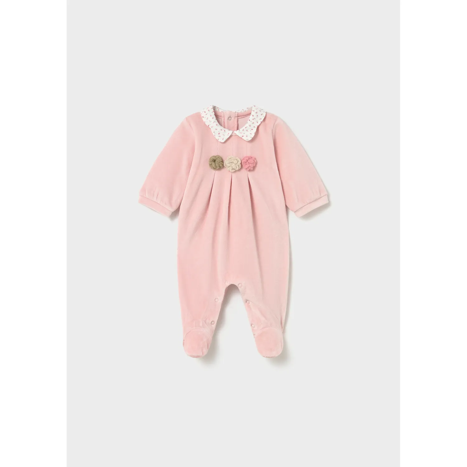 BABY ROSE VEOUR SLEEPER PRINTED COLLAR / 2752-080