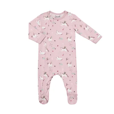 ROSE PINK SLEEPER UNICORN PRINT 2WAY ZIPPER / PZM6123-602