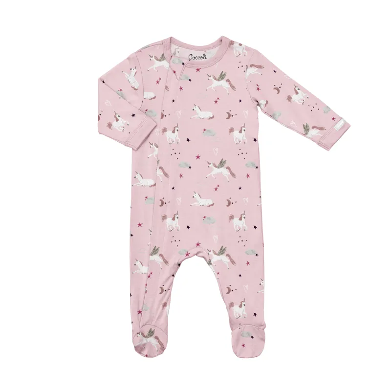 ROSE PINK SLEEPER UNICORN PRINT 2WAY ZIPPER / PZM6123-602