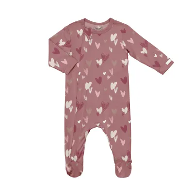 PINK SLEEEPER HEART PRINT 2WAY ZIPPER / PZM6133-670