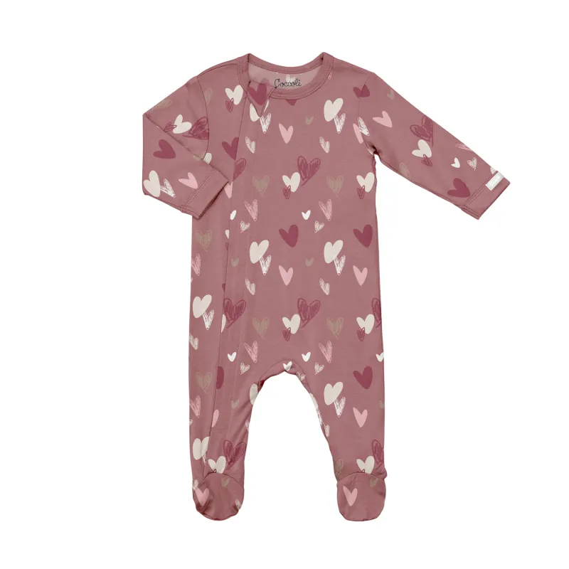 PINK SLEEEPER HEART PRINT 2WAY ZIPPER / PZM6133-670