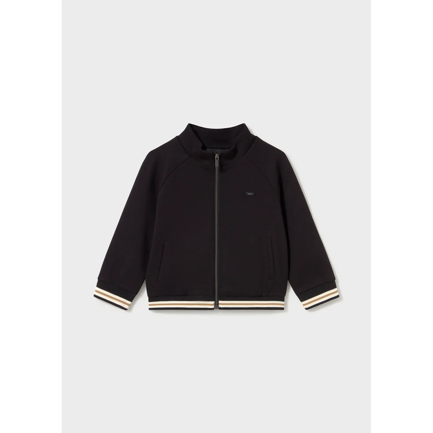 BLACK TRACK CARDIGAN BROWN & BEIGE STRIPE / 2431-096