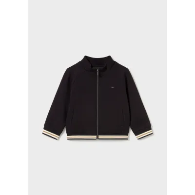 BLACK TRACK CARDIGAN BROWN & BEIGE STRIPE / 2431-096