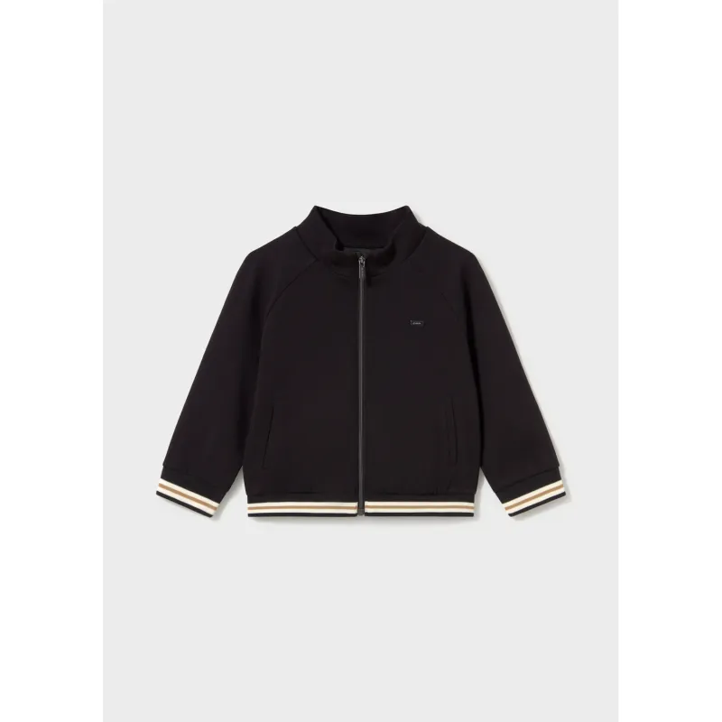 BLACK TRACK CARDIGAN BROWN & BEIGE STRIPE / 2431-096