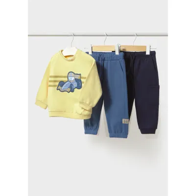 3PC YELLOW TOP NAVY & BLUE TRACK SUITRACECAR PRINT / 2831-024