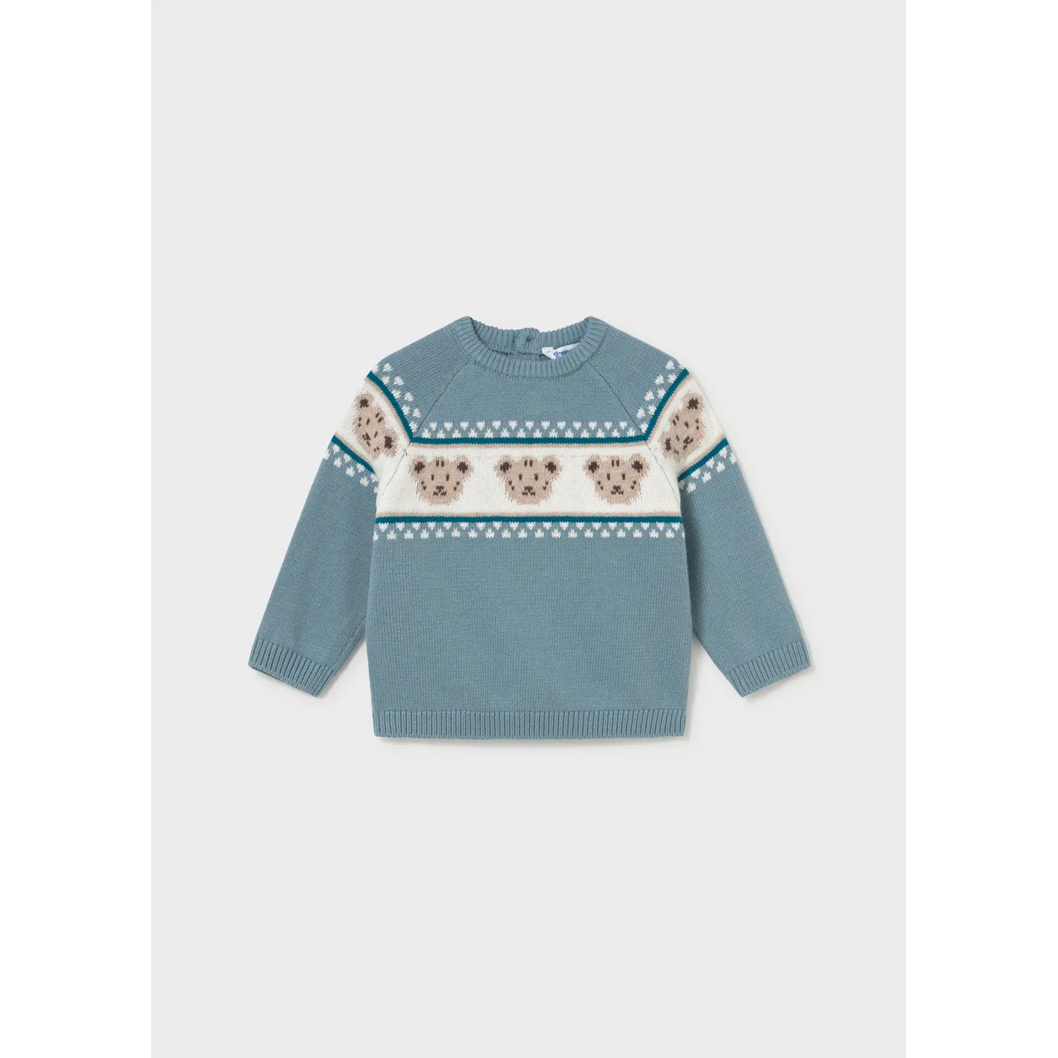 ARTIC BLUE JACQUERED SWEATER BEAR PRINT / 2375-059