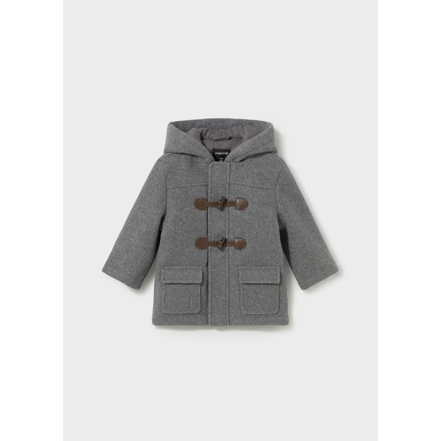 CHARCOAL GREY HOODED TRENCH COAT / 2426-037