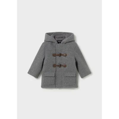 CHARCOAL GREY HOODED TRENCH COAT / 2426-037