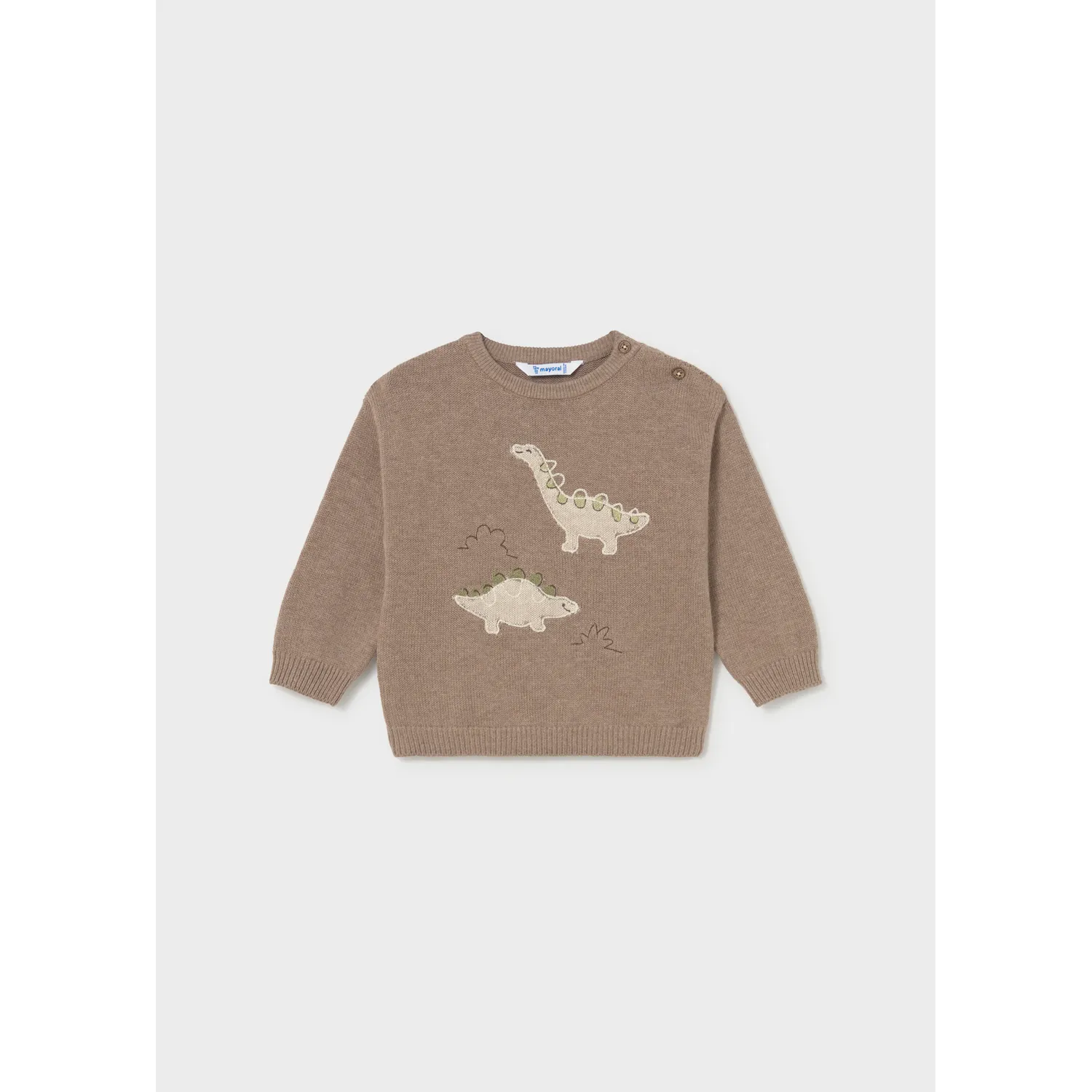 TAUPE KNIT SWEATER DINO PRINT / 2371-073