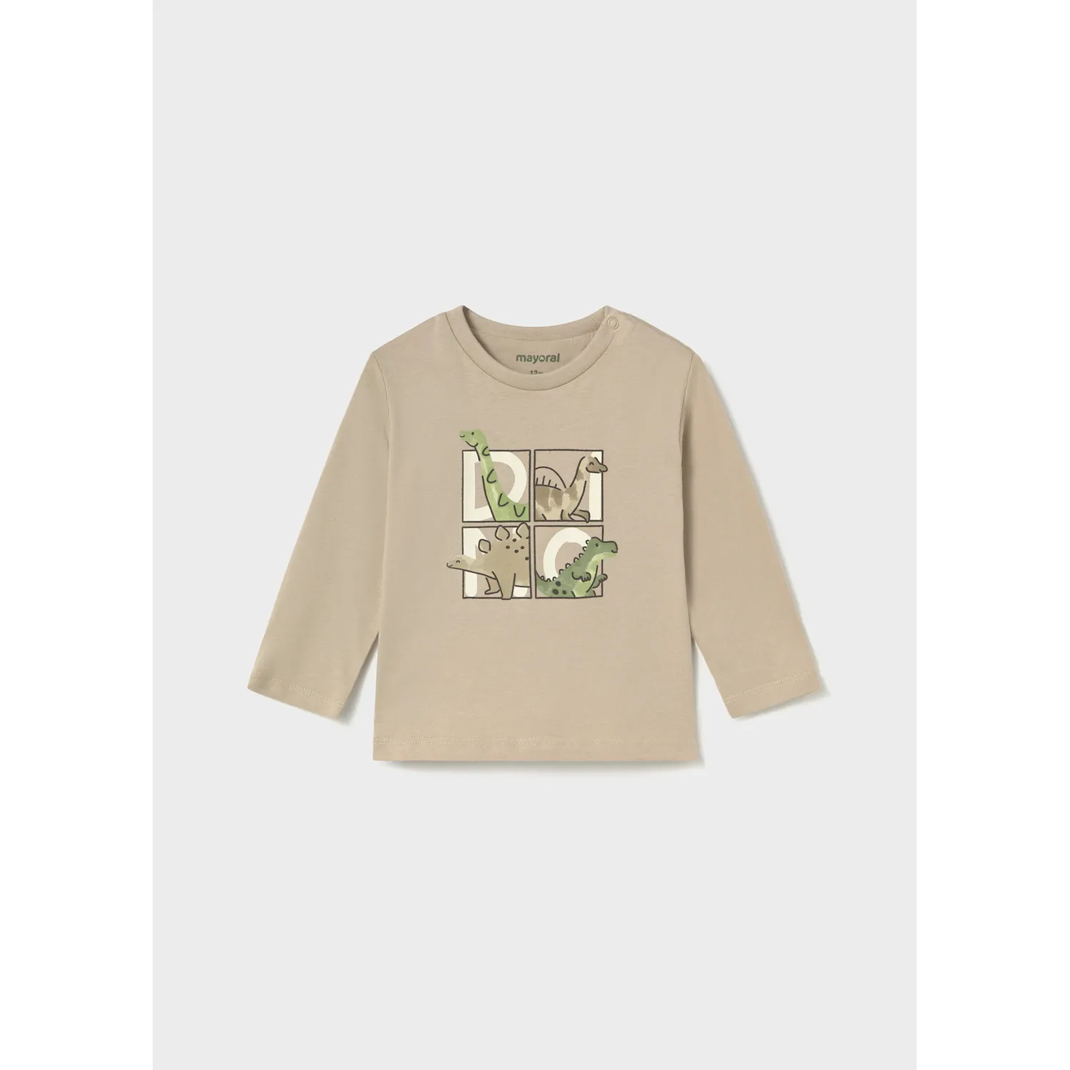 TAUPE TSHIRT LONG SLEEVE DINO PRINT / 2006-075